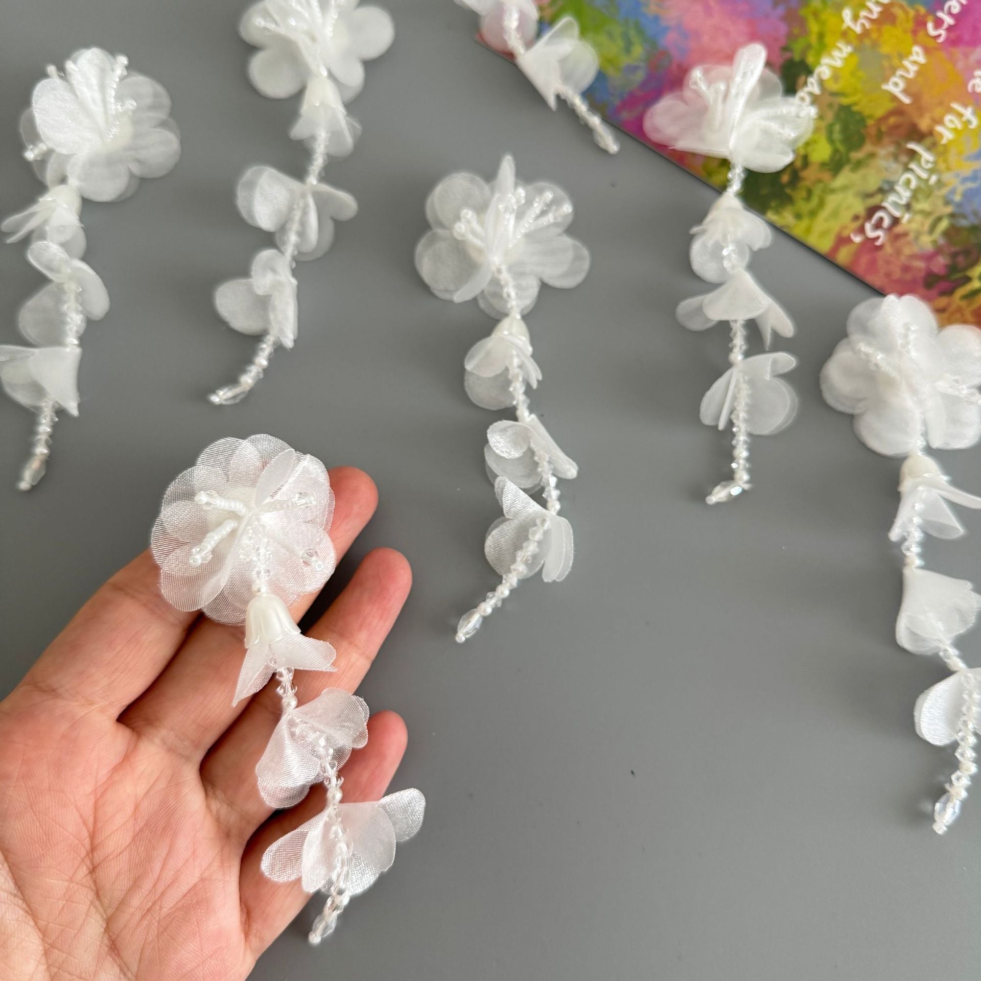 O1CN01ldiOU12Cud6rhRHtG__2212893468534-0-cib_254a98a3-273a-441c-b680-d4d2789f5df2 HANDMADE LONG TASSEL BEAD GAUZE PATCH, DIY EARRING CRAFT
