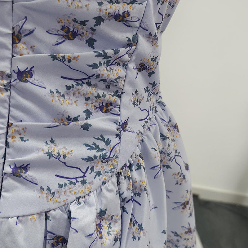 LESLEY BLUE FLORAL MINI DRESS WITH BLOOMERS