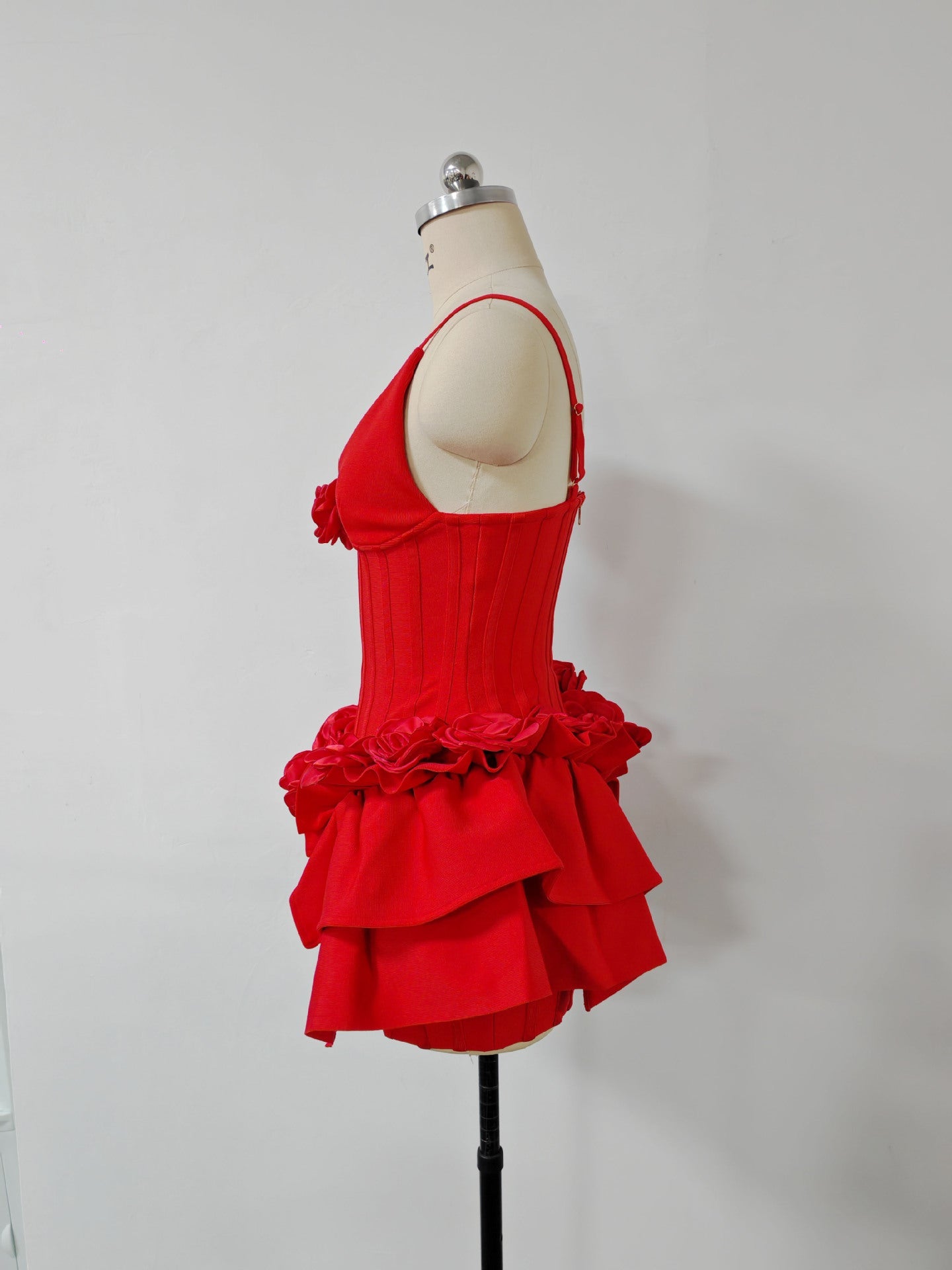 MARCIA RED SLEEVELESS SEQUIN BANDAGE MINI DRESS