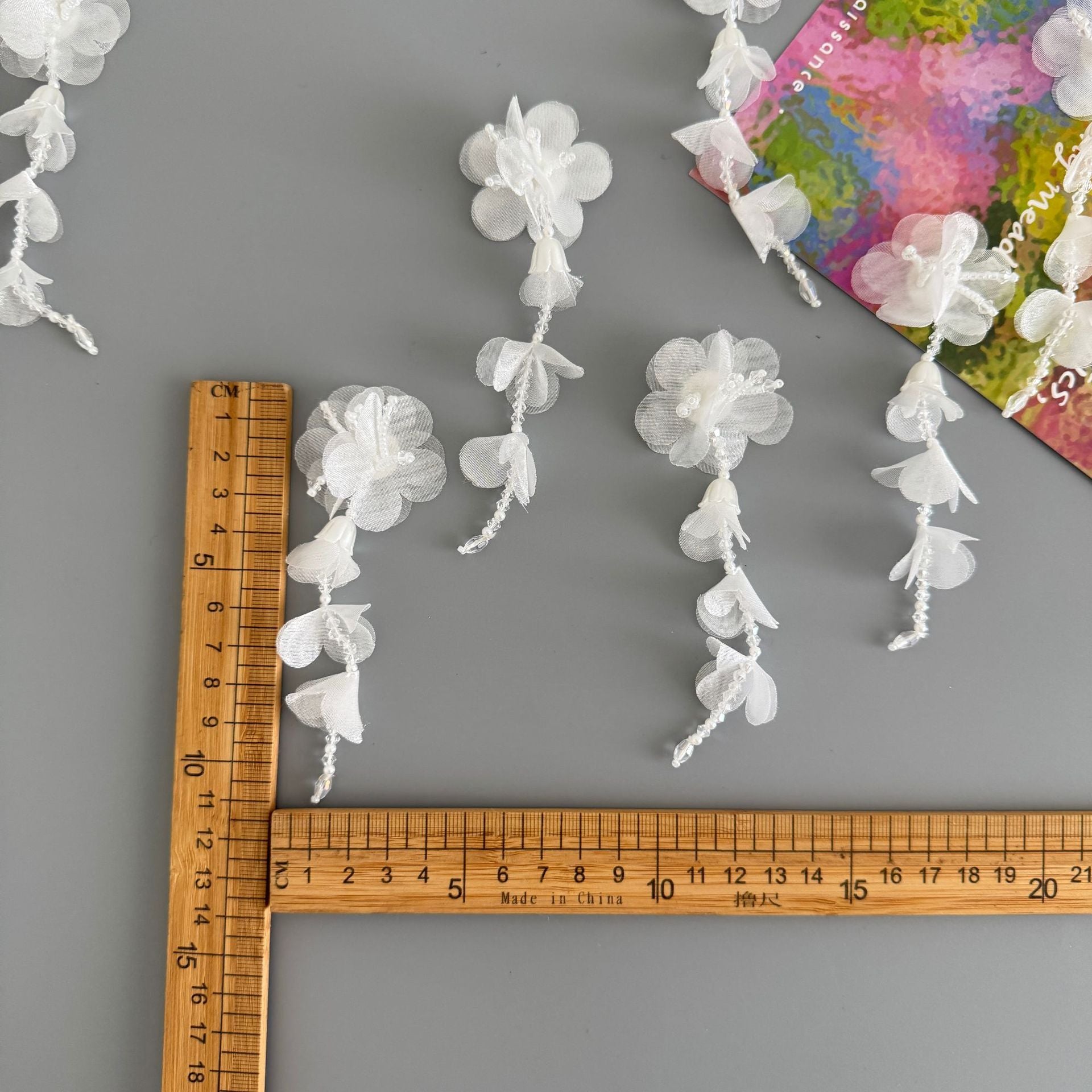 HANDMADE LONG TASSEL BEAD GAUZE PATCH, DIY EARRING CRAFT