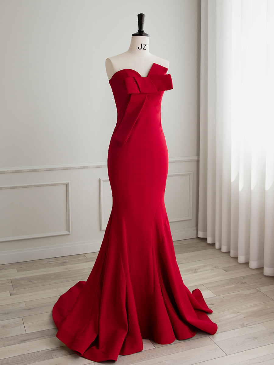 BURGUNDY MERMAID MAXI DRESS FOR WEDDING GUEST
