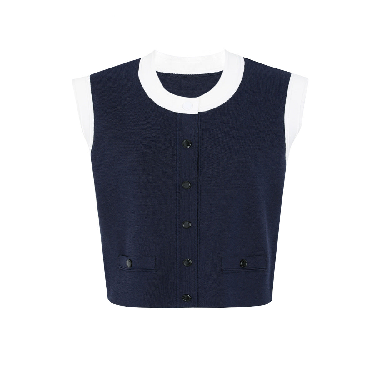 LYUBA TWO-TONE CROPPED VEST & KNIT SKIRT SET