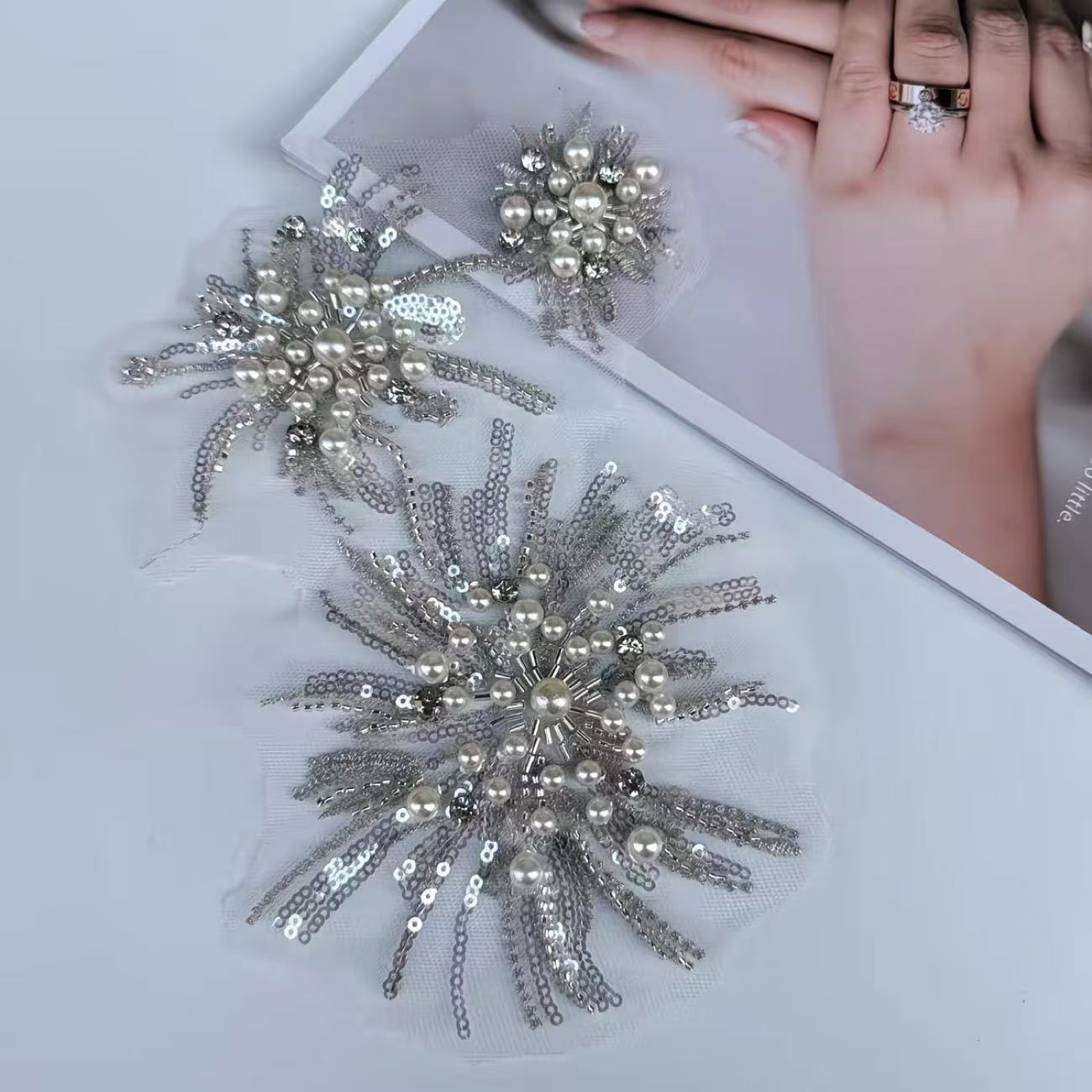 FLORAL LACE SEQUIN WEDDING COLLAR DIY DECOR