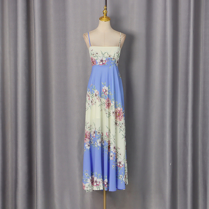 AGATHA FLORAL STRAP MIDI DRESS FOR SUMMER PARTY