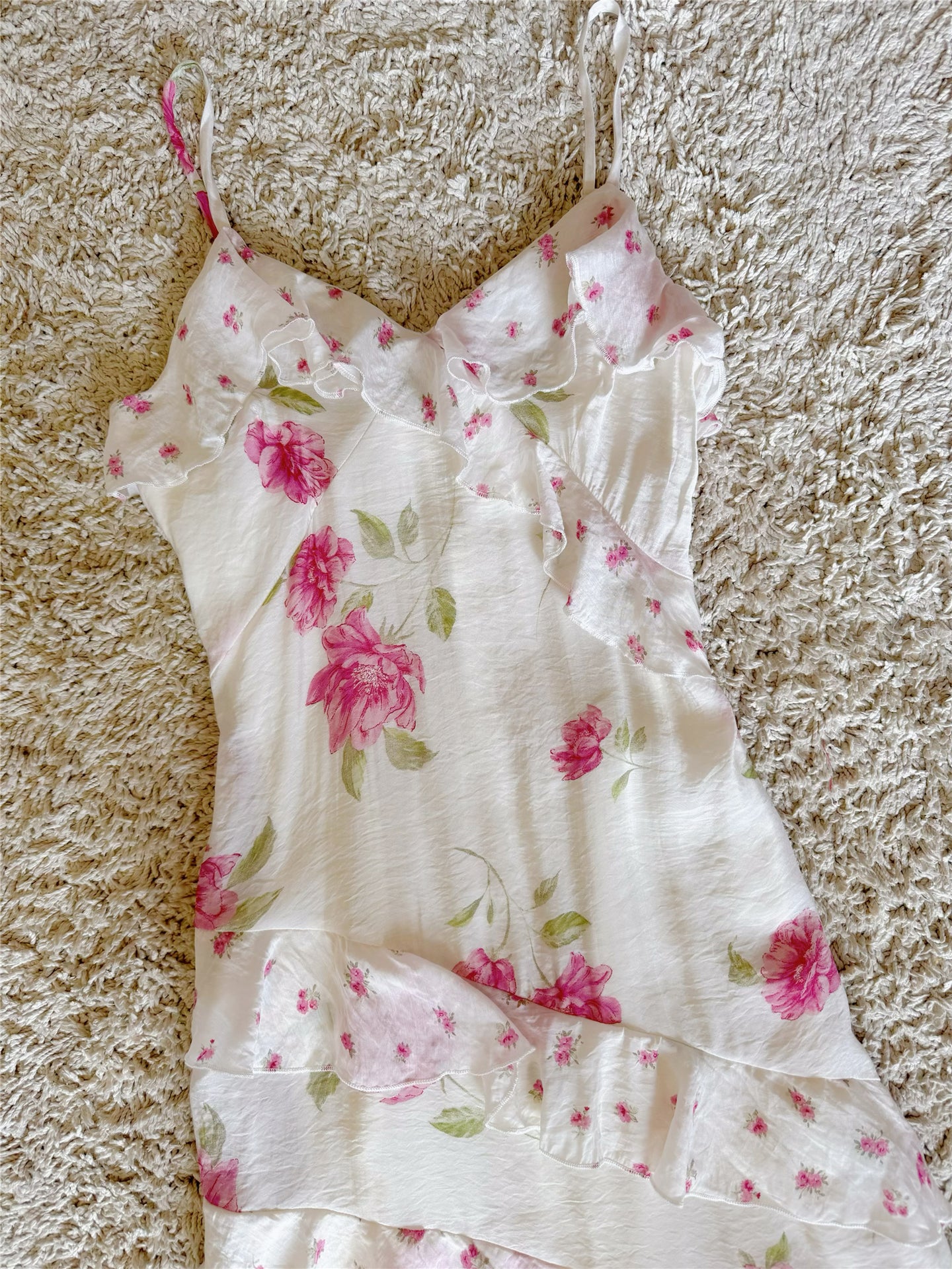 PINK FLORAL RUFFLE TIERED MAXI DRESS FOR SUMMER