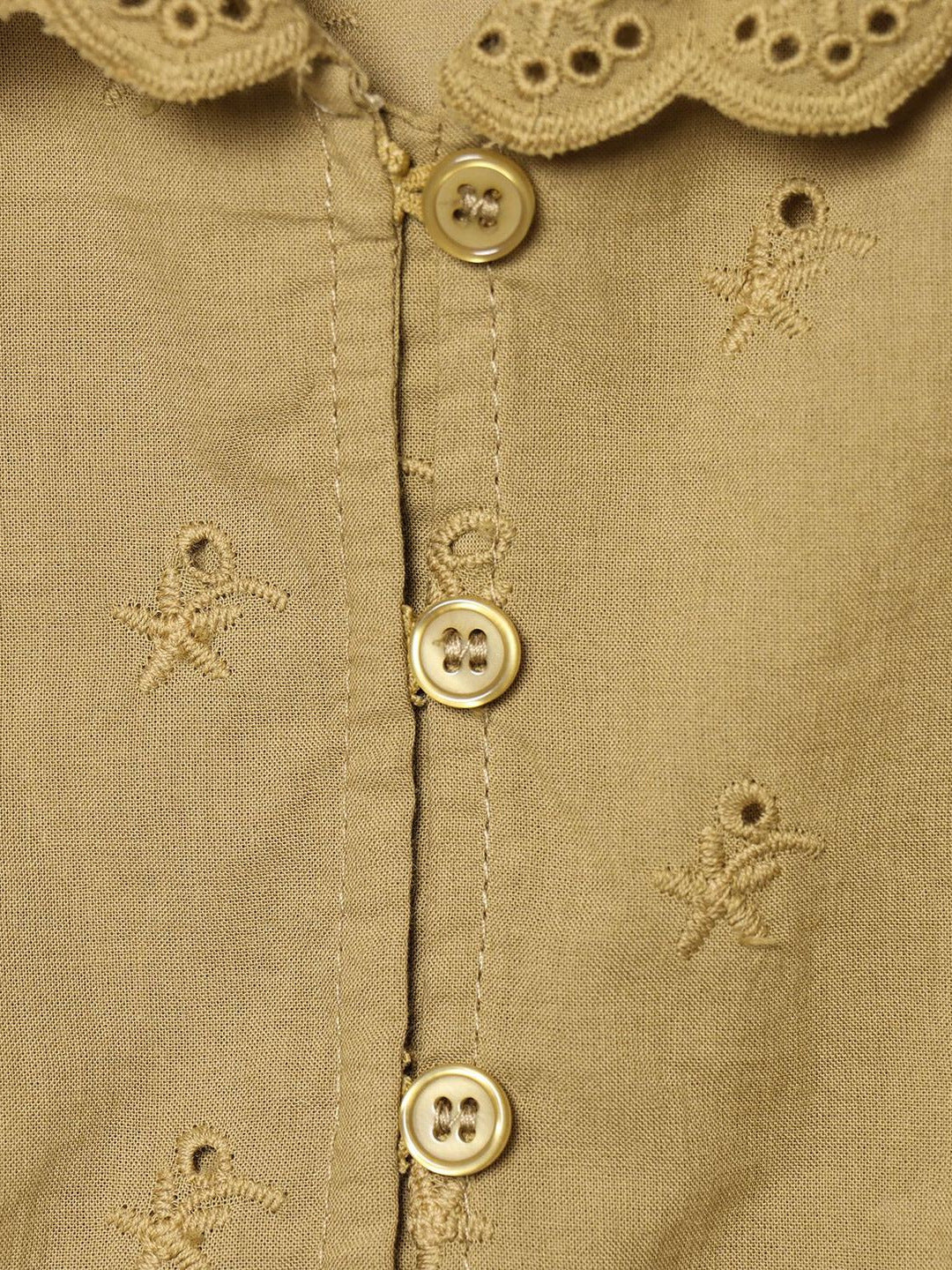 LACE EMBROIDERED SHORT SLEEVE SHIRT TOP FOR CASUAL WORK