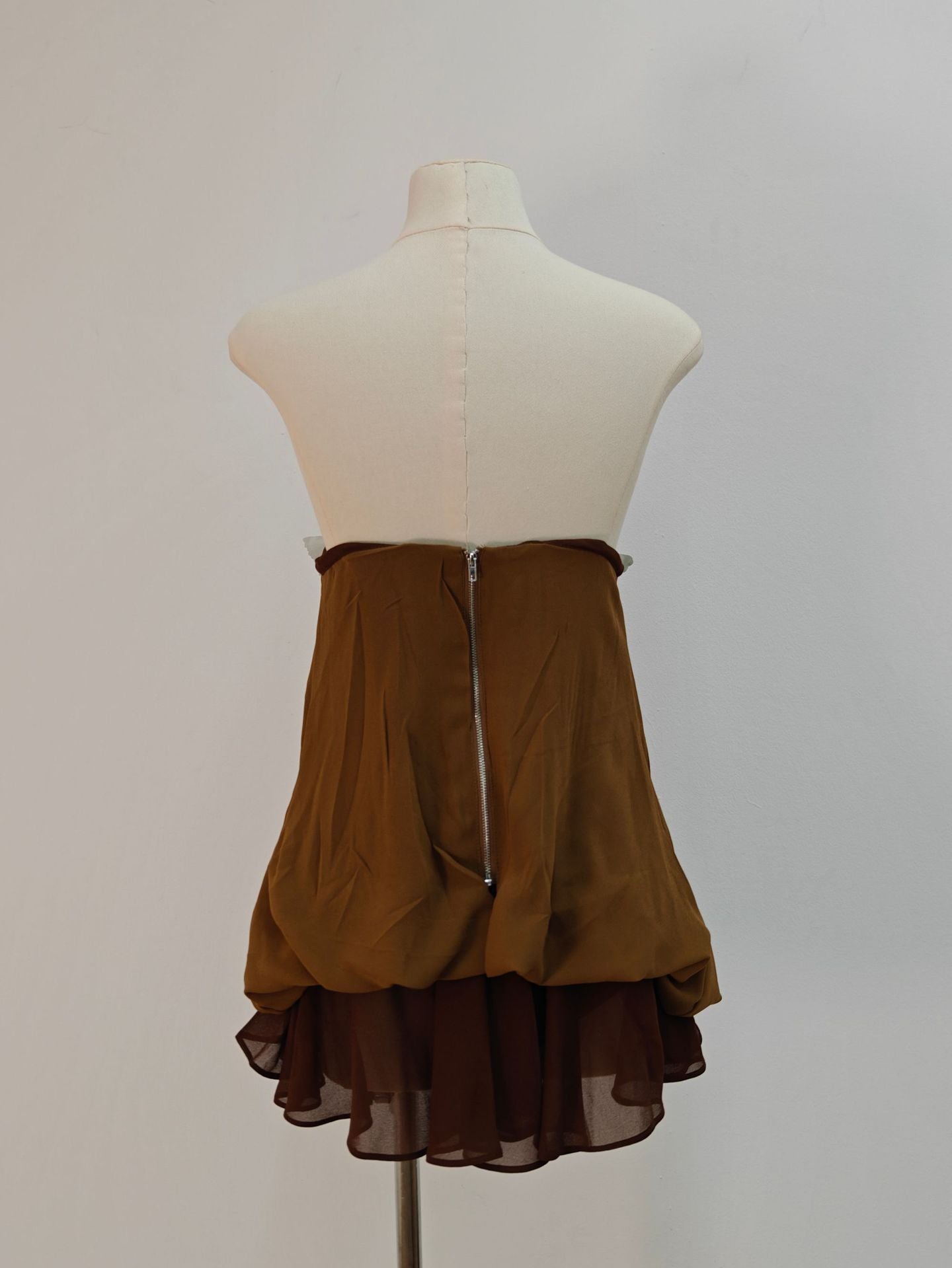 BROWN 3D BUTTERFLY TUNIC & MINI SKIRT SET