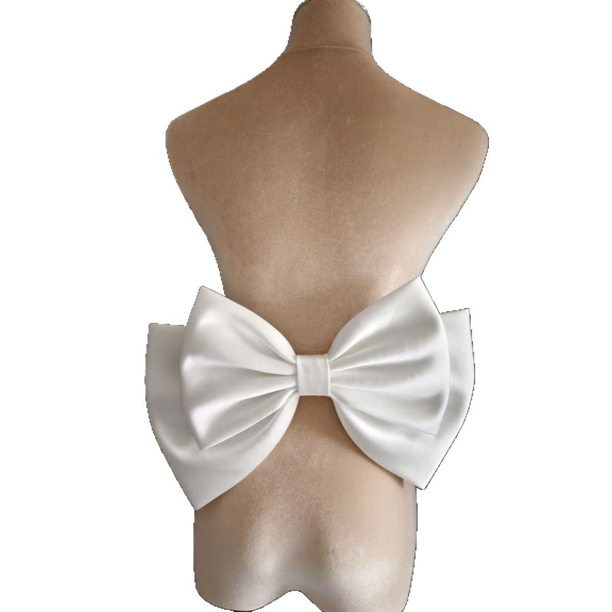 DOUBLE-LAYER OVERSIZED SATIN BACK BOW BRIDAL HAIR ACCESSORY