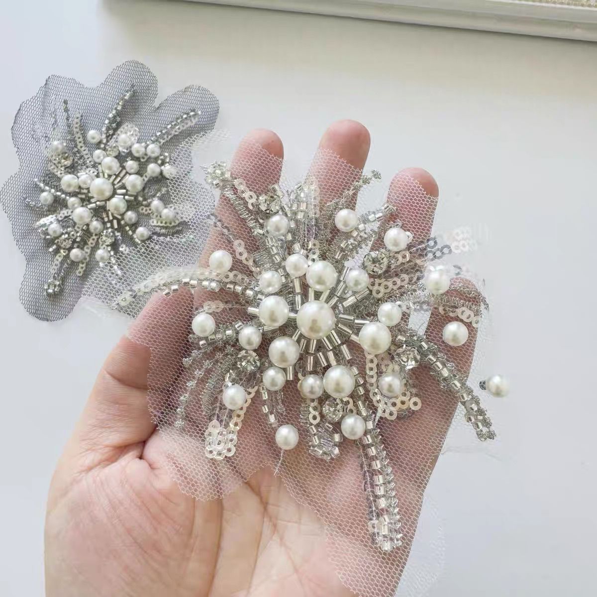FLORAL LACE SEQUIN WEDDING COLLAR DIY DECOR