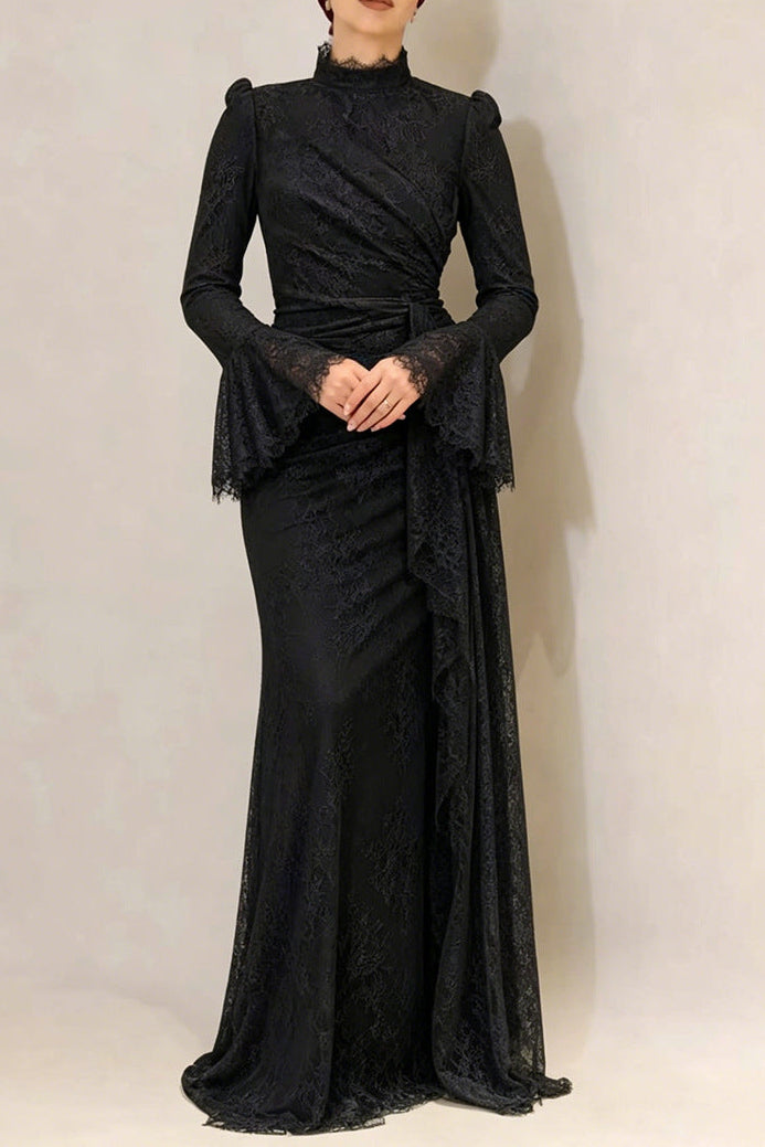 O1CN01pV7dMg1v3BTk1Eg26__2485646116-0-cib VICTORIA BLACK LACE-TRIM MAXI DRESS - SLEEVELESS LONG