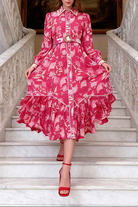O1CN01pfzPQ51ZZm5GfTFCE__2217486813209-0-cib PHOENIX RED FLORAL BELTED MAXI DRESS