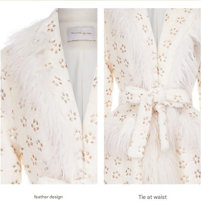 RETRO SQUARE COLLAR FLORAL TIE COAT, VINTAGE STYLE