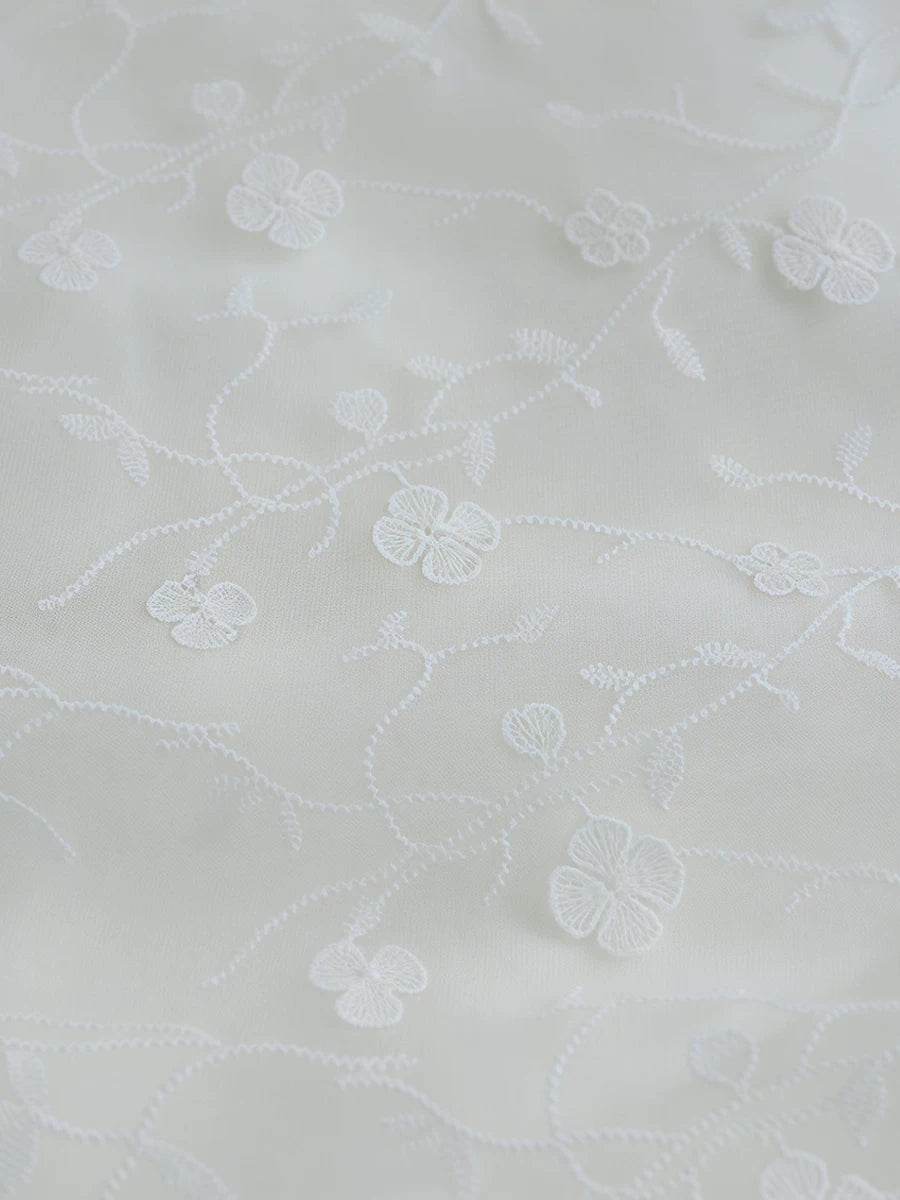 WHITE LACE SHORT MIDI DRESS FOR WEDDING GUEST