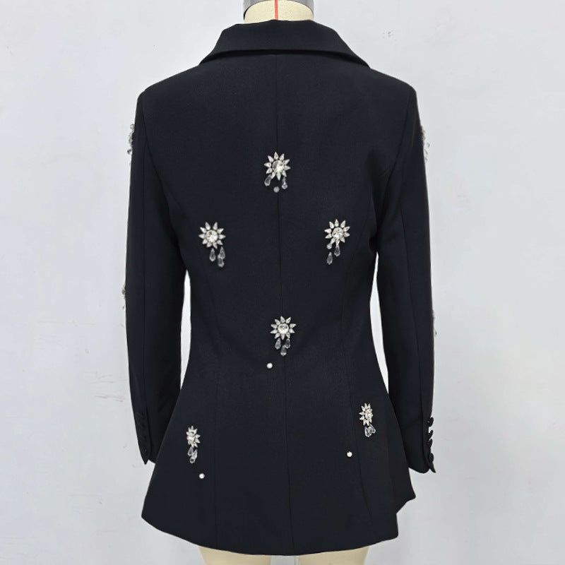 CRYSTAL EMBELLISHED BLAZER BLACK EVENING