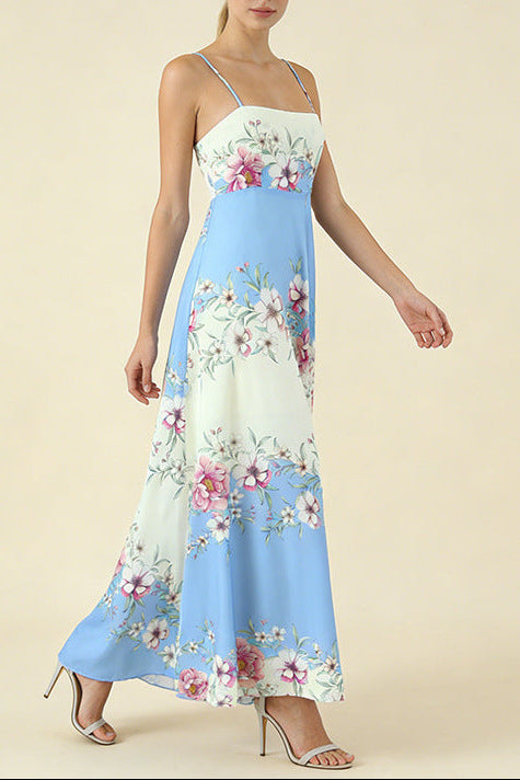 AGATHA FLORAL STRAP MIDI DRESS FOR SUMMER PARTY
