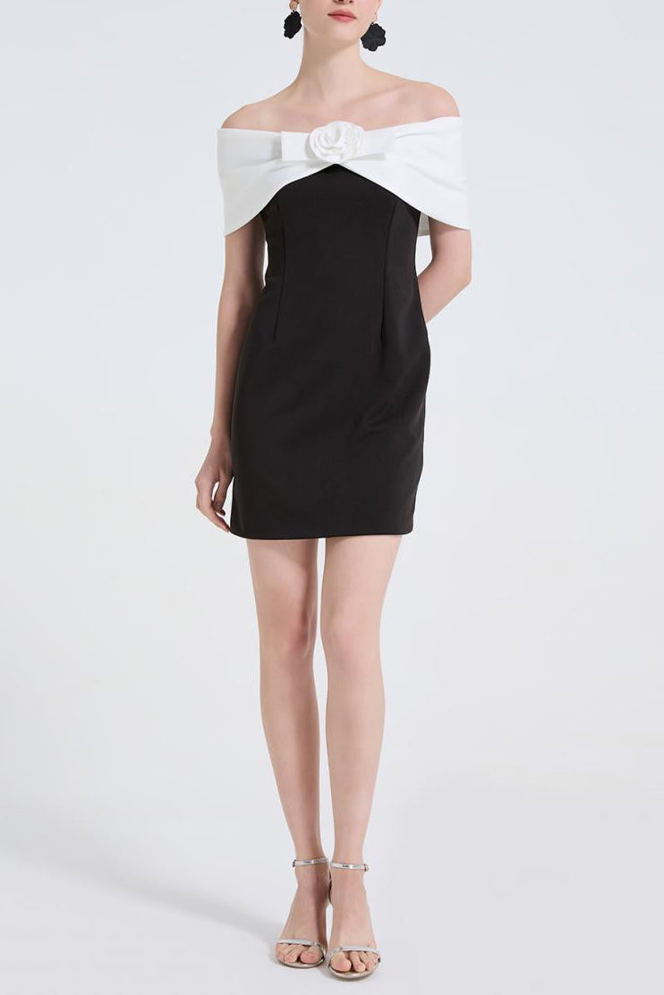 O1CN01qqKBRy1raNhKo0CEB__2220744455647-0-cib SANDRA OFF-SHOULDER 3D FLOWER MINI DRESS BLACK