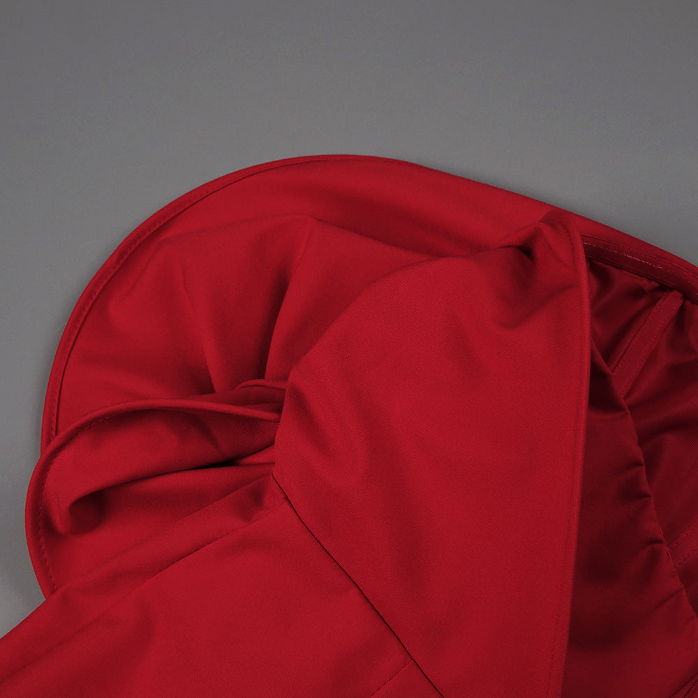 SCULPTURAL RED ROSE MINI DRESS FOR EVENTS