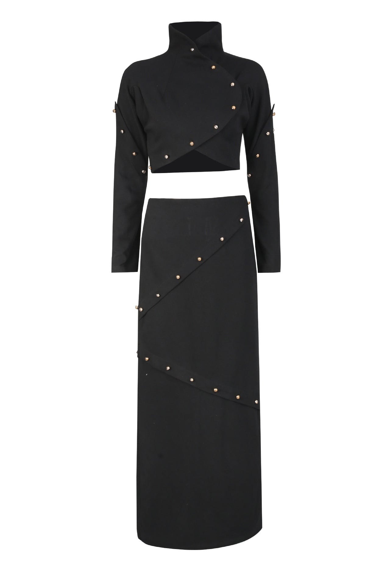 O1CN01r4unFA1OeOILhC2oZ__2205289861730-0-cib BUTTON-EMBELLISHED COTTON-JERSEY MAXI SKIRT SUIT