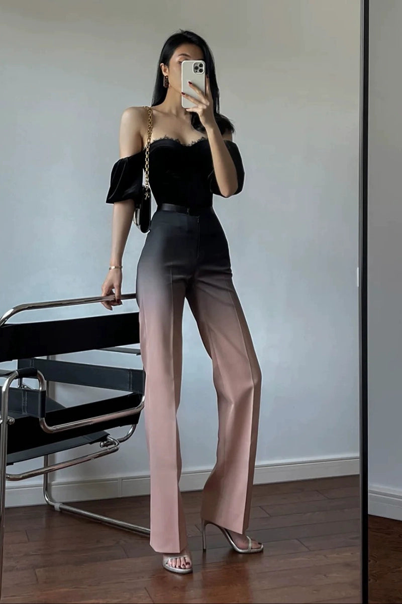 VELVET TUBE TOP & HIGH WAIST TROUSER SUIT