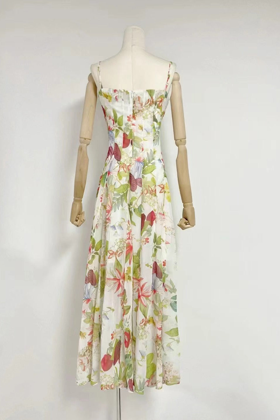 MULTICOLOR FLORAL PRINT GAZAR MAXI GOWN