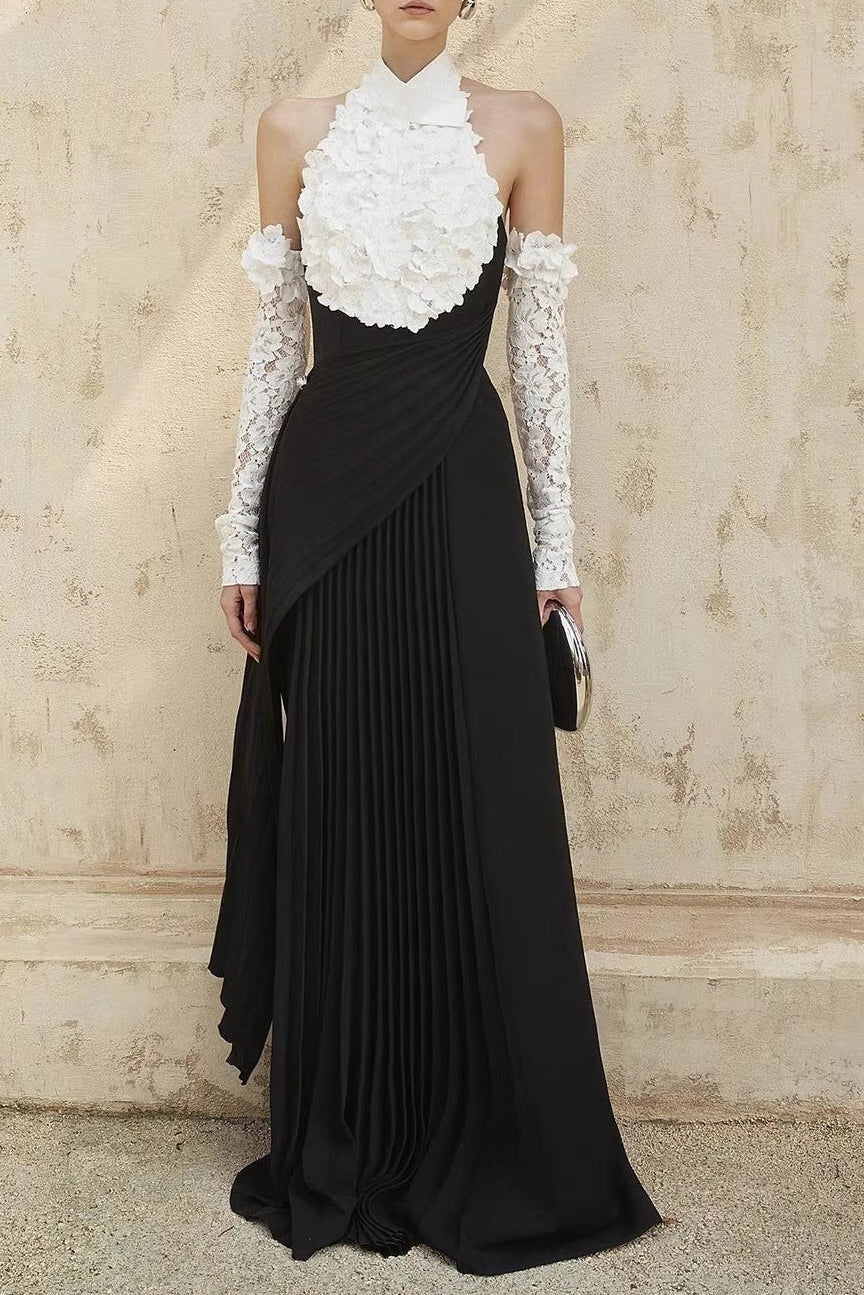 JENNY HALTER BACKLESS MAXI DRESS BLACK