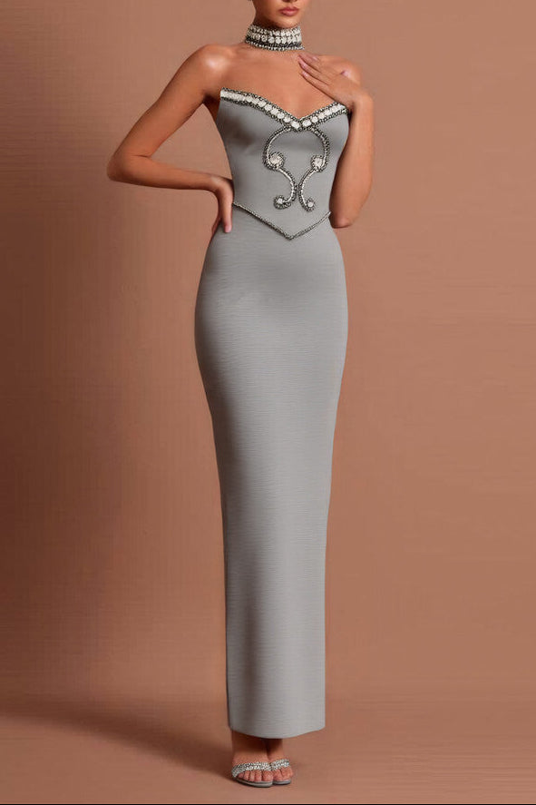 O1CN01rQISOf1Dj0VNdP7DR__2214736480251-0-cib ALYSSA GRAY CRYSTAL STRAPLESS GOWN WITH CHOKER