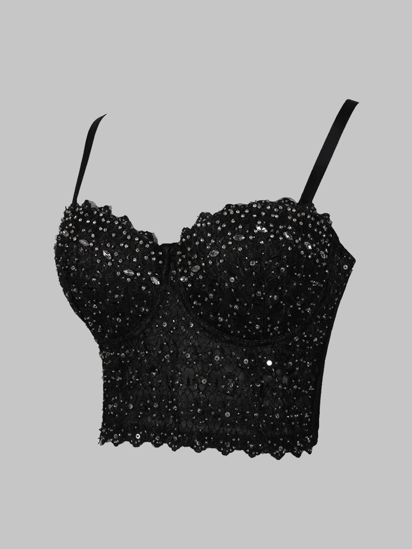 SKIN TONE EMBROIDERED RHINESTONE BONING CORSET