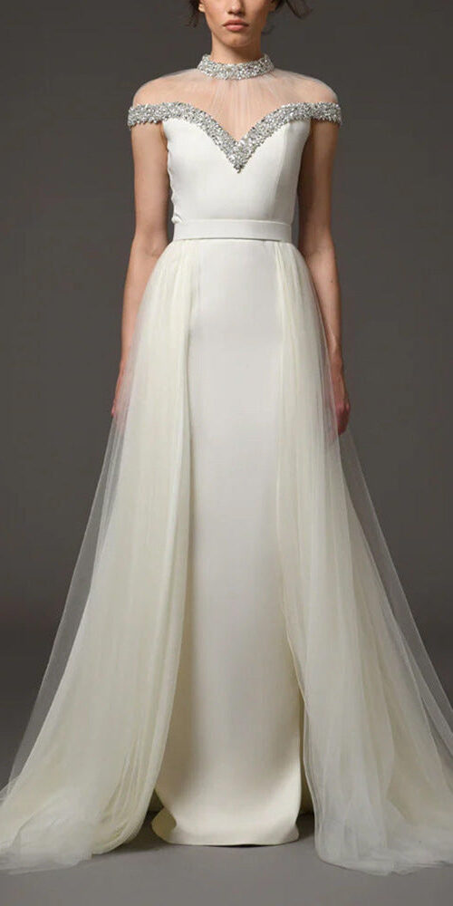 Mesh-paneled beaded rhinestone-embellished maxi dress - white Mesh-paneled beaded rhinestone-embellished maxi dress - white
