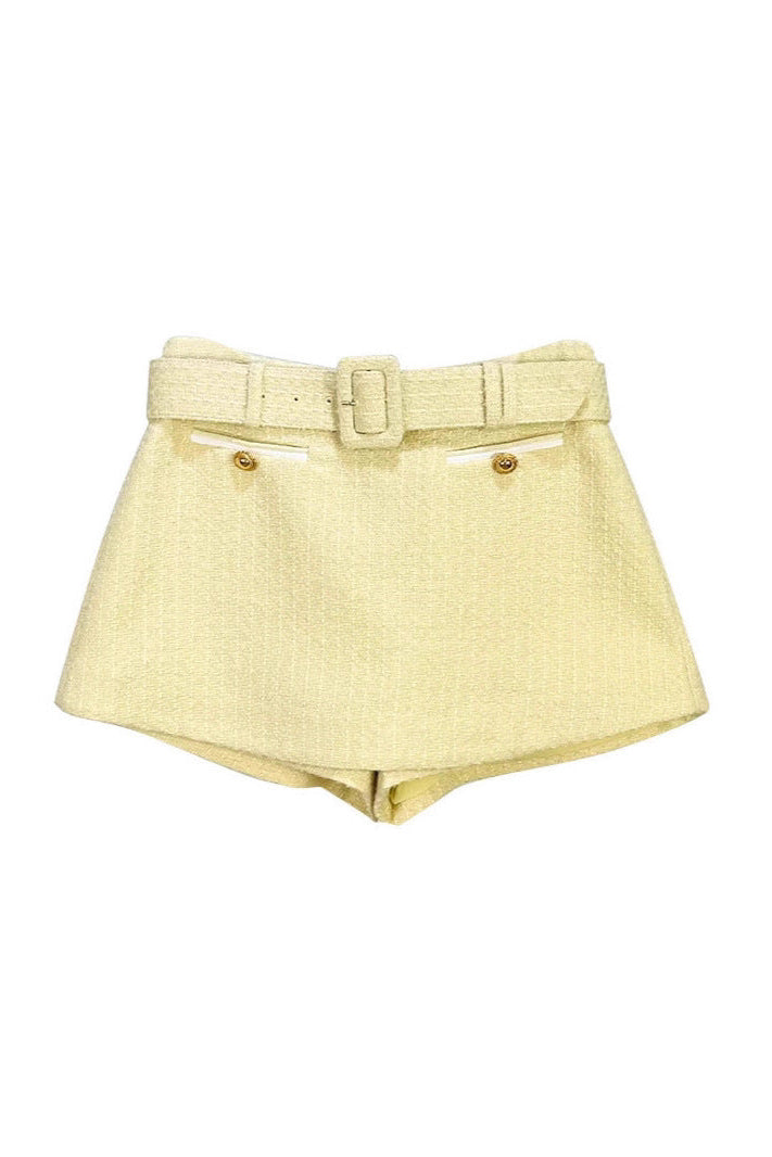 SIGRID YELLOW BOUCLE SKORT FOR PARTIES