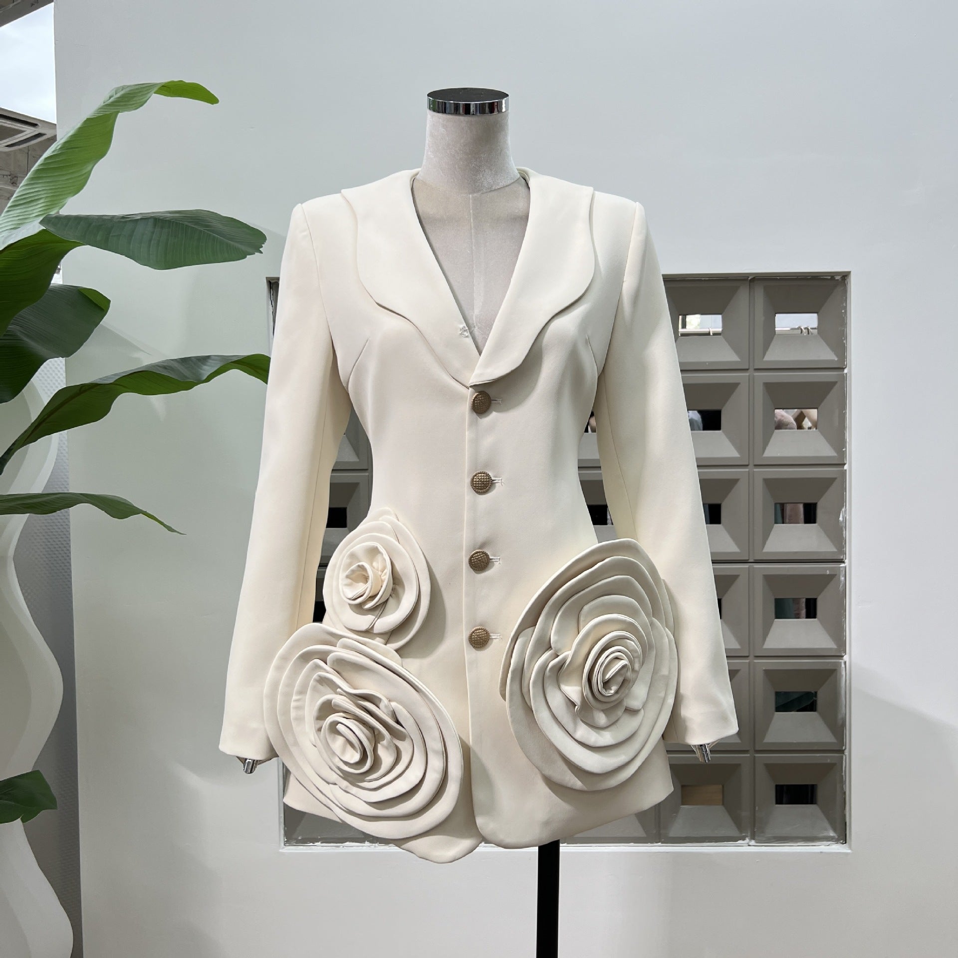 O1CN01sGNM2R1EoKf2FLutG__2218304790398-0-cib AMANDA BEIGE FLORAL BLAZER LONG SLEEVE FORMAL WORK