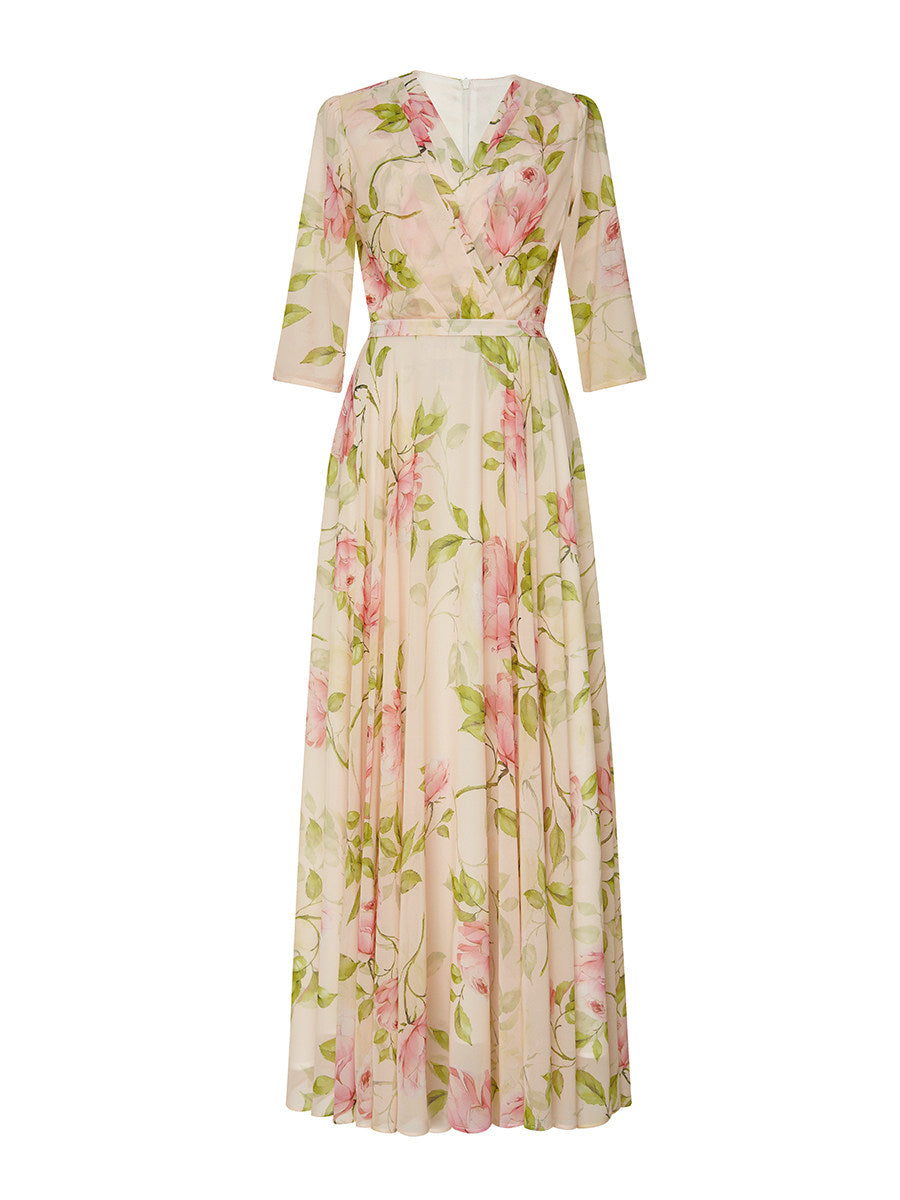 FLORAL MIDI DRESS FOR WEDDING GUEST