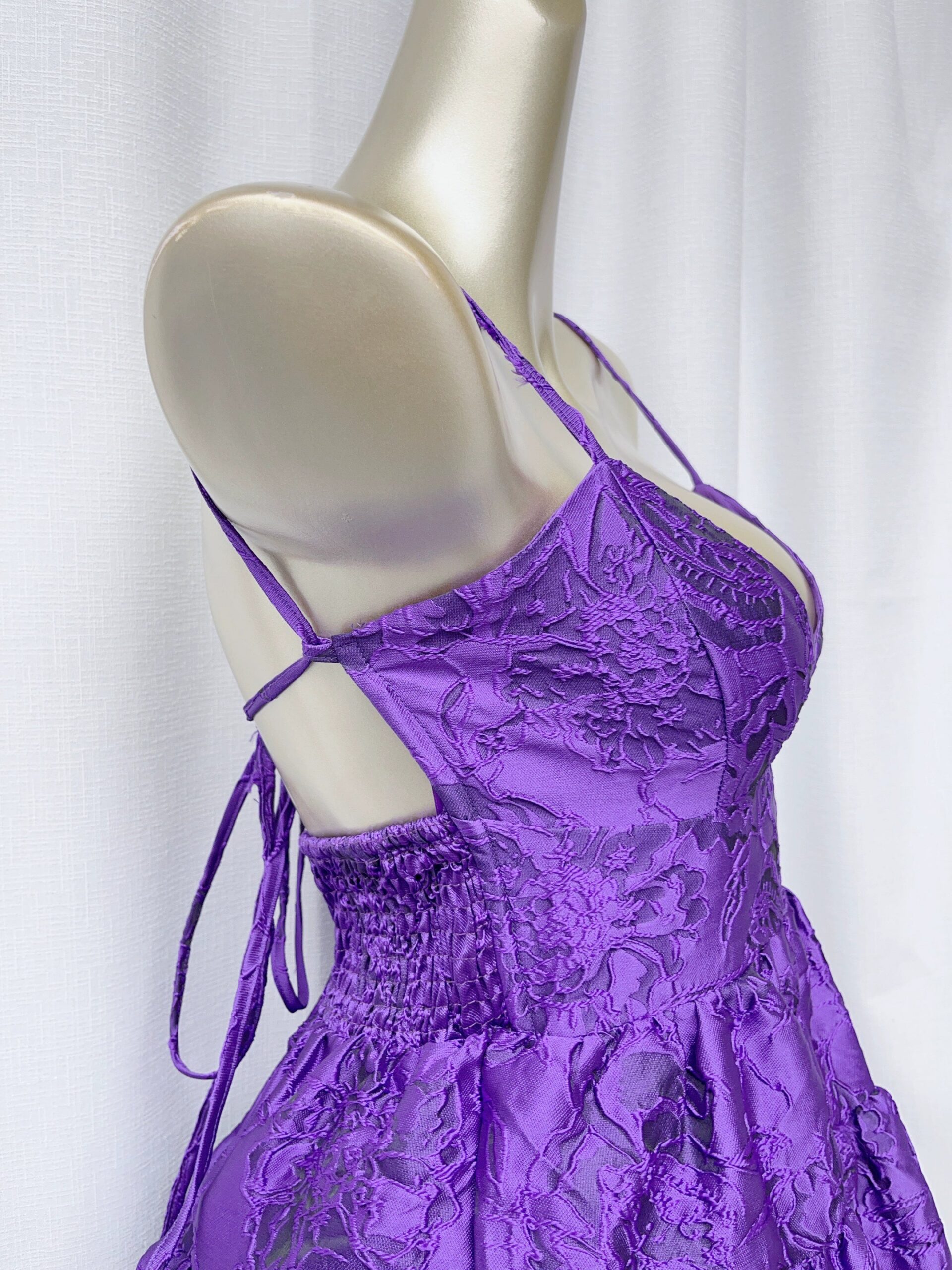 JACQUARD DOPAMINE SLIP MINI DRESS FOR PARTY