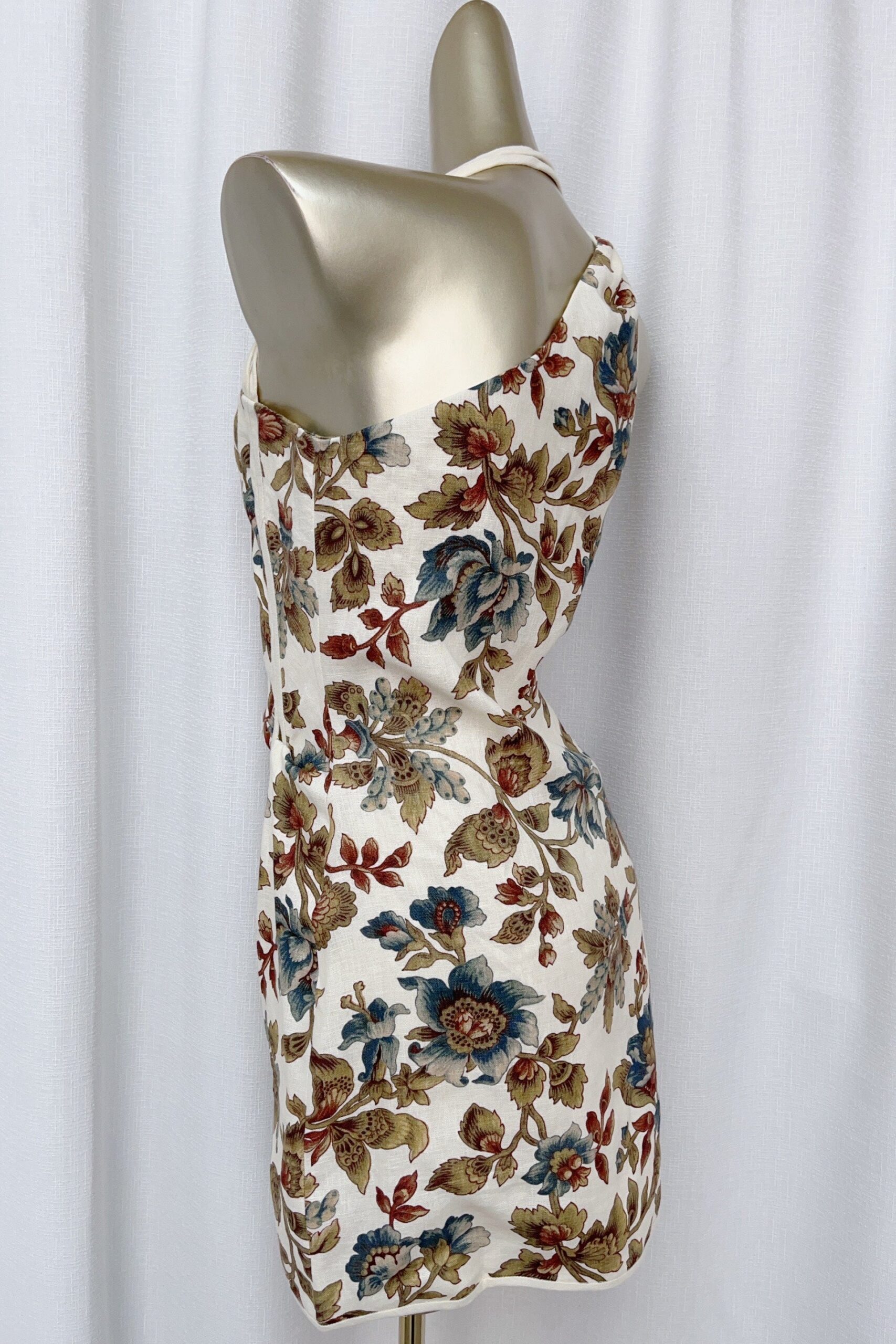 FLORAL ASYMMETRIC MINI DRESS FOR PARTY