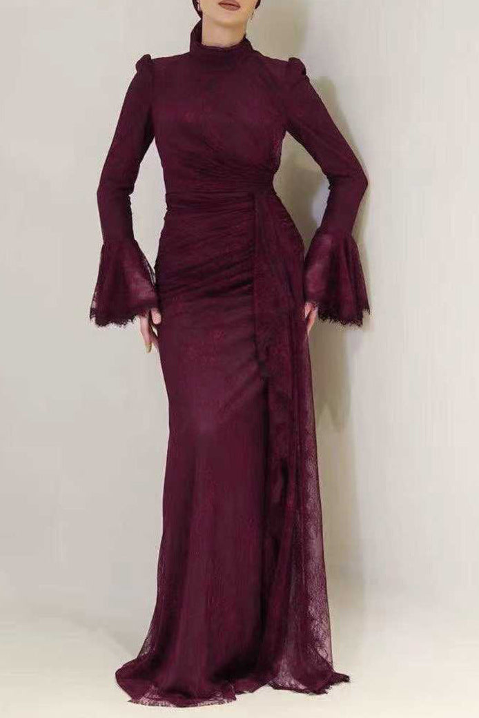 O1CN01u296NR1v3BTk87xr2__2485646116-0-cib VICTORIA BURGUNDY LONG LANTERN SLEEVE LACE-TRIM MAXI DRESS