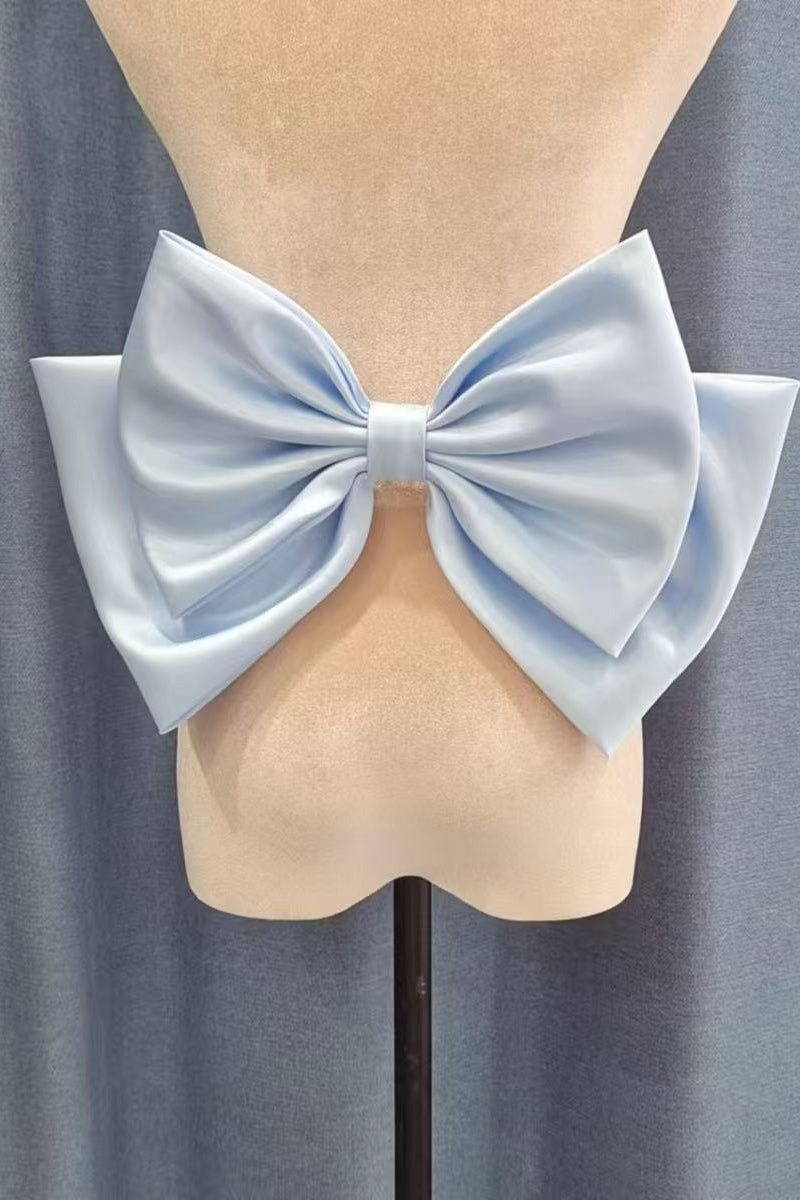 DOUBLE-LAYER OVERSIZED SATIN BACK BOW BRIDAL HAIR ACCESSORY