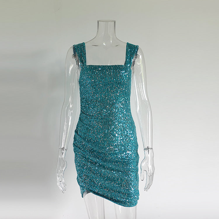 O1CN01v5D59Z1X9XzrARKZ1__2208143732881 PHILIPPA SEQUIN PLEATED MINI DRESS BLUE PARTY