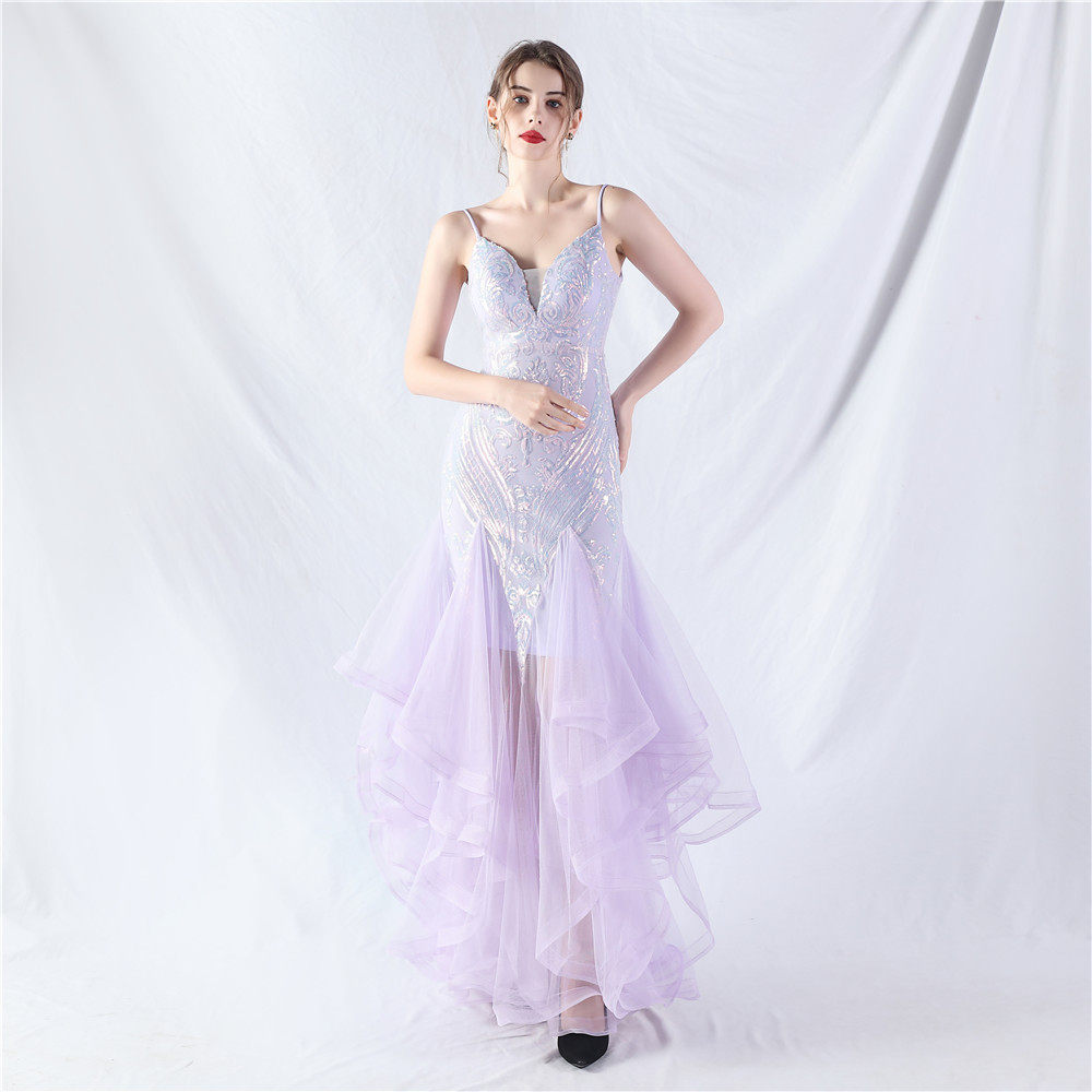 SEQUIN TULLE MAXI DRESS FOR WEDDING GUEST