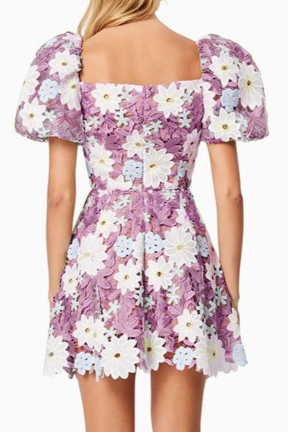 WINIFRED PURPLE LACE HOLLOW MINI DRESS