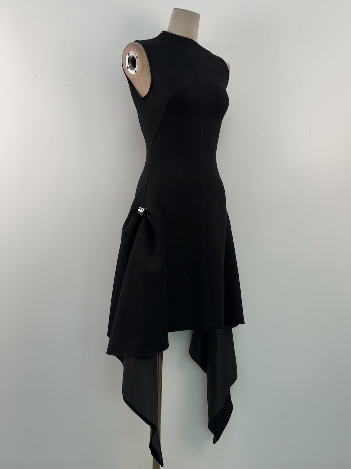 AMATO BLACK SLEEVELESS FRINGE MINI DRESS PARTY