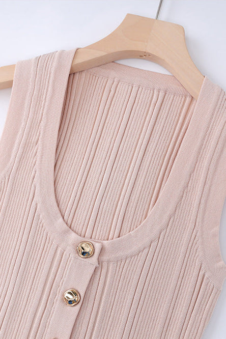 EARTHA KNITTED DRESS SET, SLEEVELESS APRICOT OCCASION