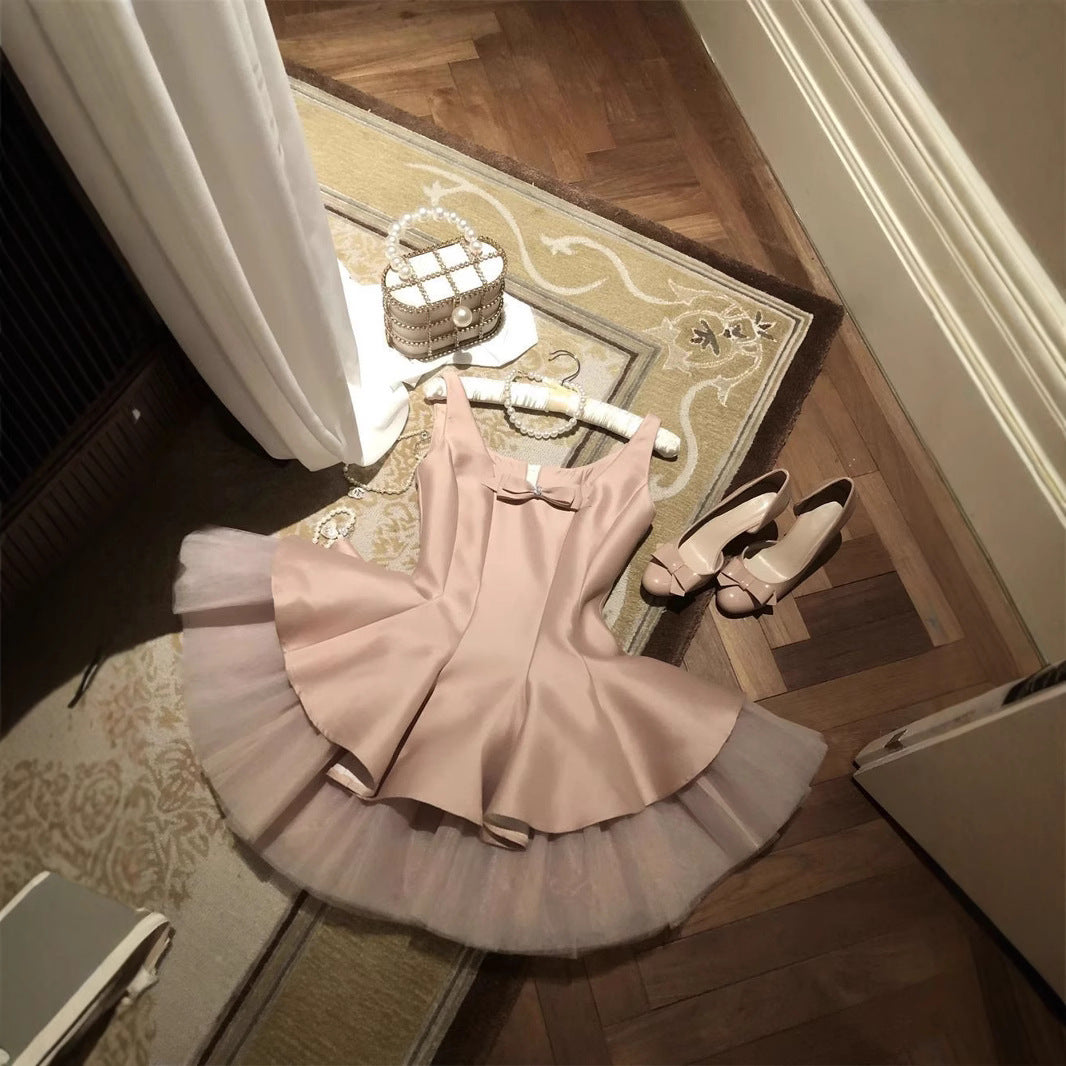 FLUFFY MINI DRESS PINK, PARTY COCKTAIL SILHOUETTE