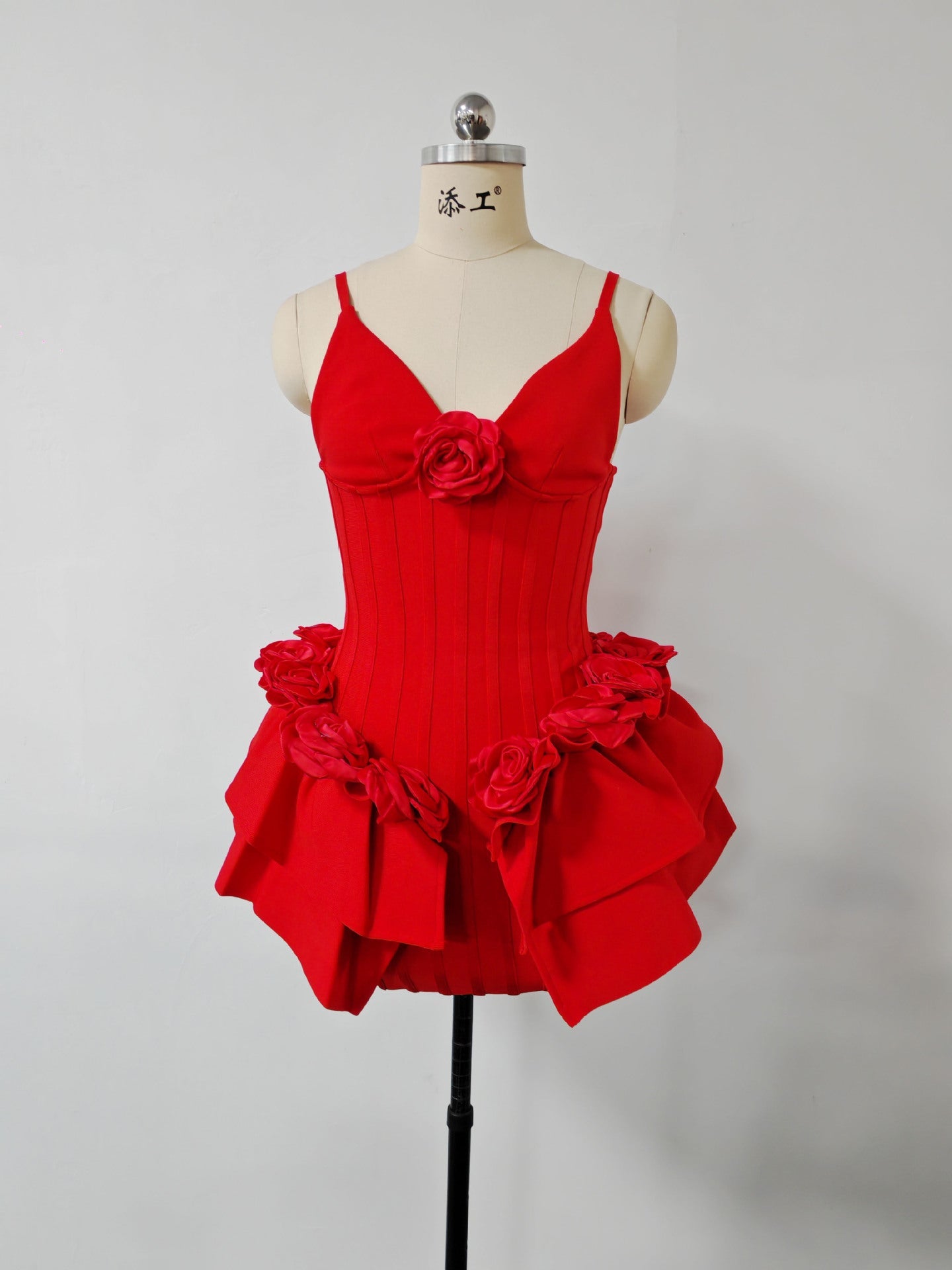MARCIA RED SLEEVELESS SEQUIN BANDAGE MINI DRESS