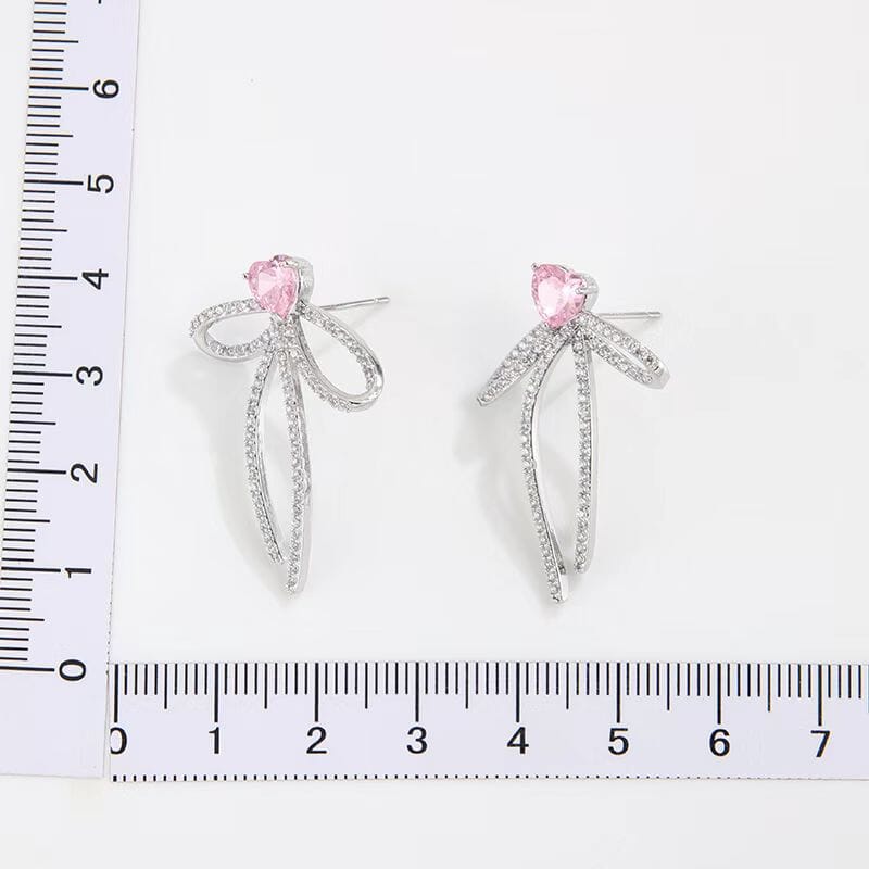 CRYSTAL BOW KNOT EARRINGS FOR WEDDING