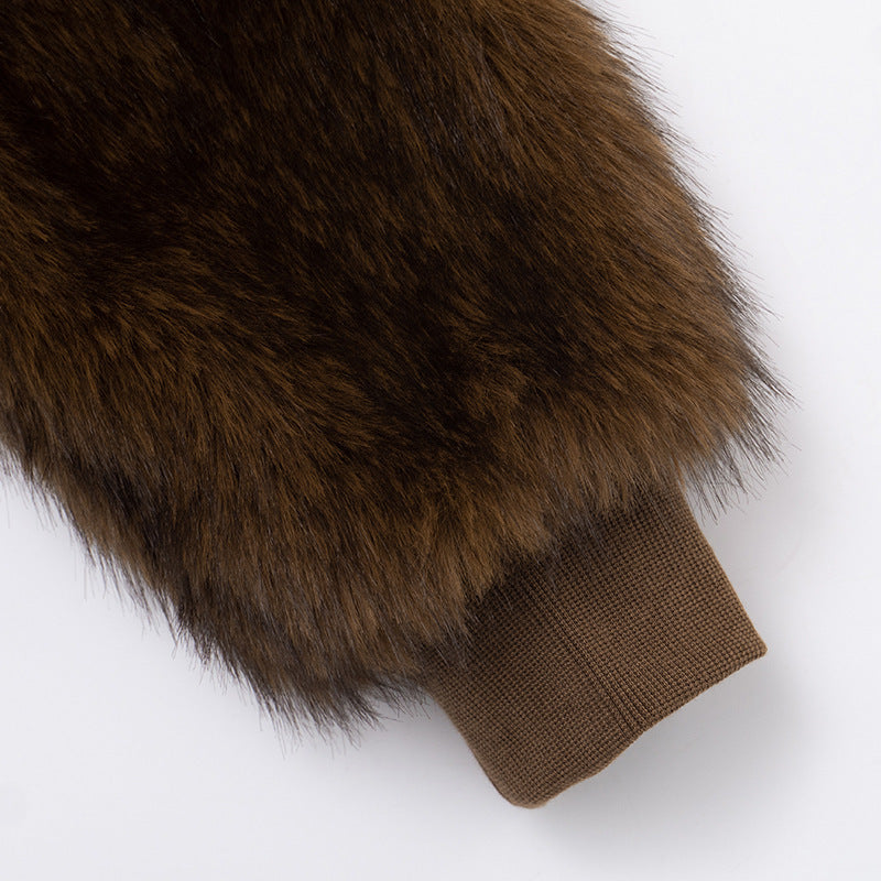 STACEY ONE-SHOULDER FUR TOP FOR PARTY