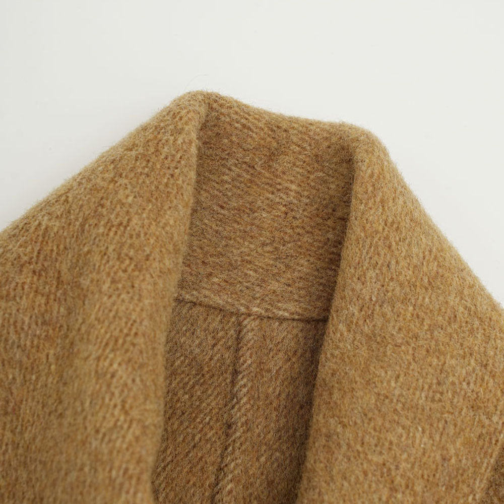 CLASSIC KHAKI WOOL COAT FOR WINTER