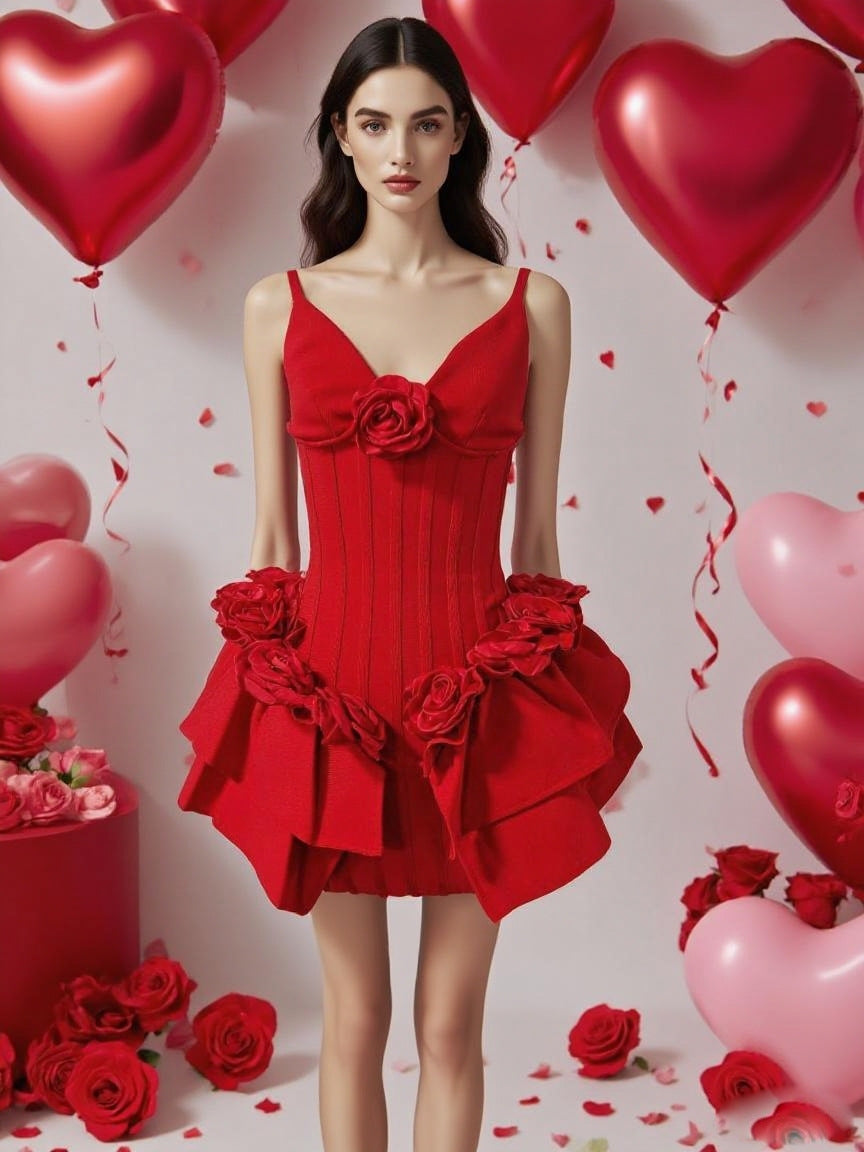 MARCIA RED SLEEVELESS SEQUIN BANDAGE MINI DRESS