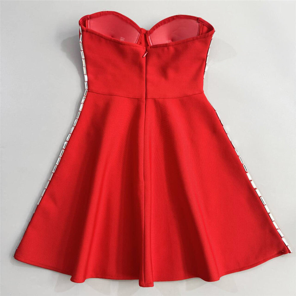 JULIE STRAPLESS BANDAGE MINI DRESS FOR PARTY