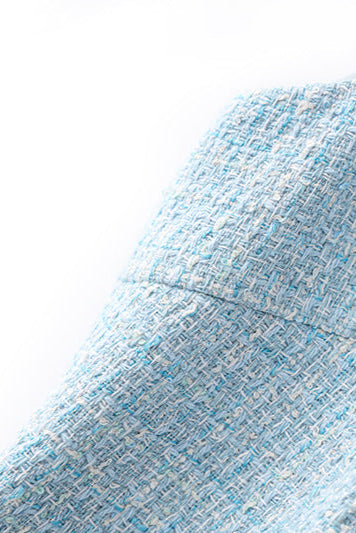 HALTER TWEED MINI DRESS VEST – BLUE COCKTAIL