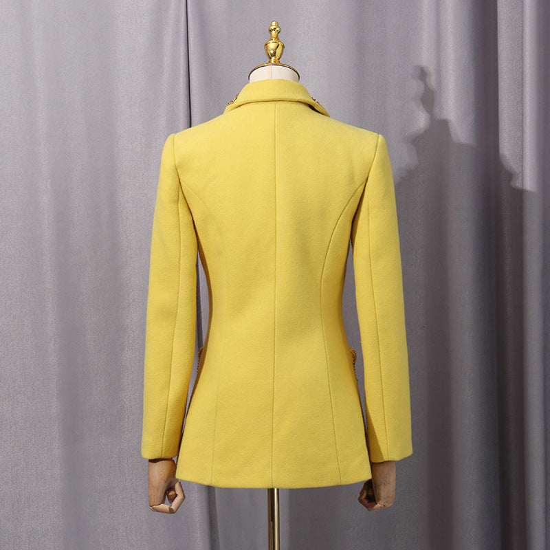O1CN01xqbyQV2NUUHQCXB9w__3190969966-0-cib ANILA STUDDED WOOL BLAZER | YELLOW PARTY FIT
