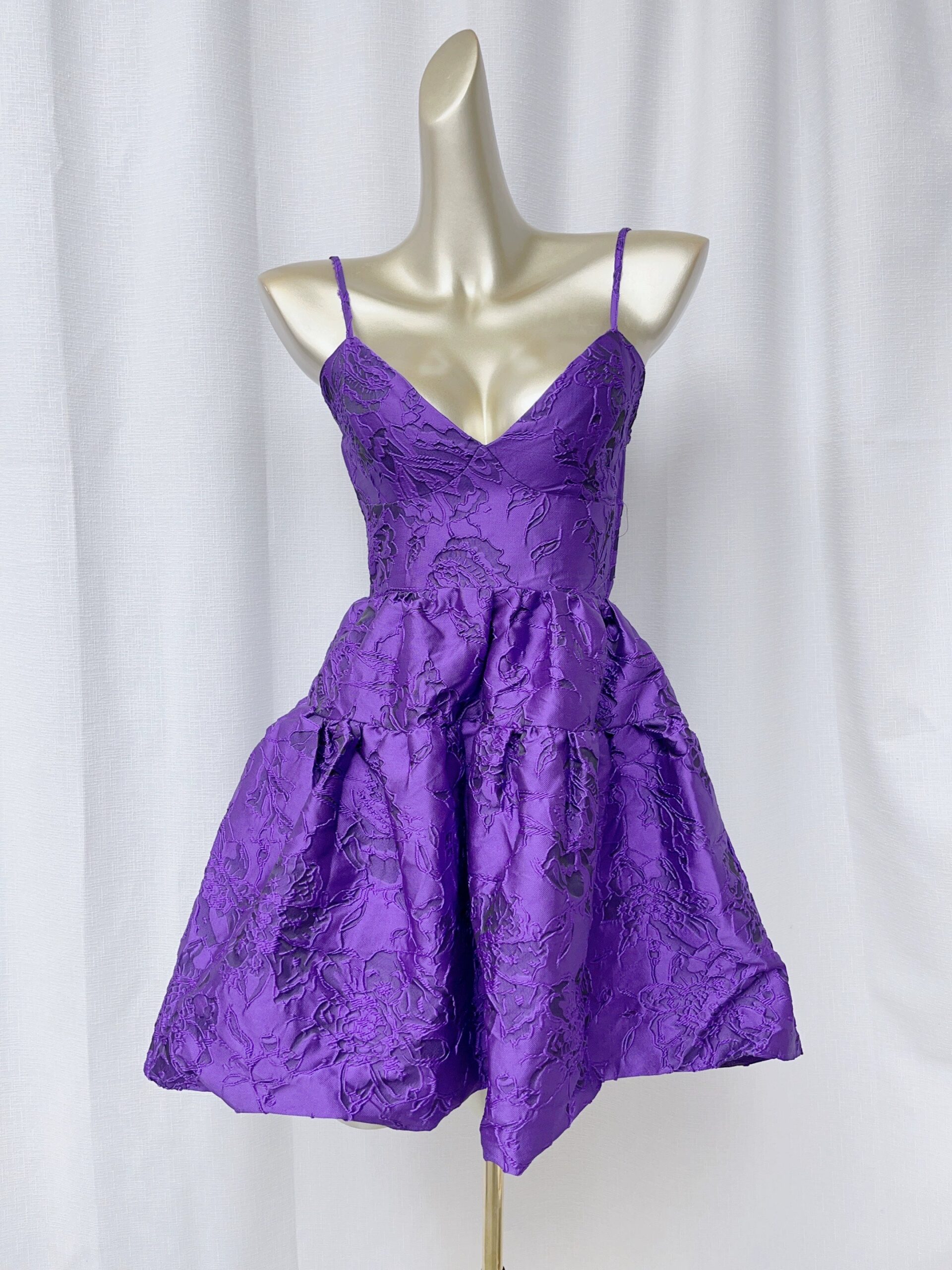 JACQUARD DOPAMINE SLIP MINI DRESS FOR PARTY